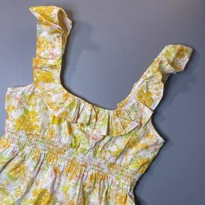 ASOS yellow floral tank maternity dress size 4